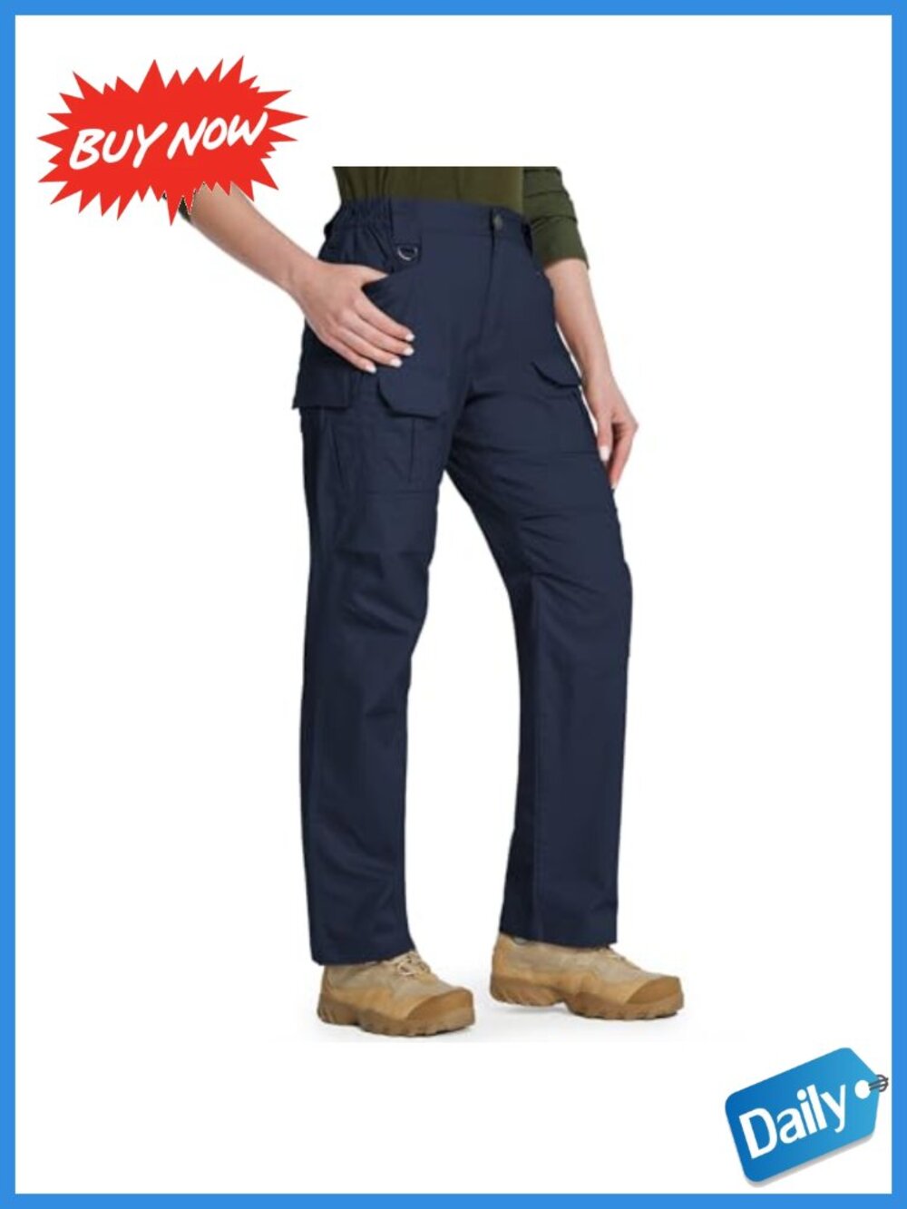 Womens Stretch Ripstop Cargo Work Pants Water Resistant Tactical Hiking